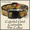 Colorful Grid Cannabis Pot Hemp Marijuana Pet Collar Product Image No1