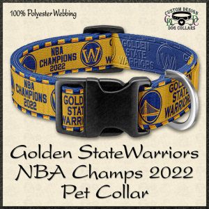 Champion Golden State Warriors 2022 NBA Champions Basketball Pet Collar Product Image No1