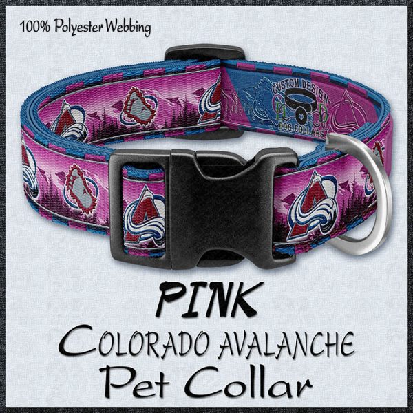 PINK Colorado Avalanche NHL Ice Hockey Pet Collar Product Image No1
