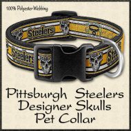 Pittsburgh Steelers Designer Skulls Dog collar Product Image No1