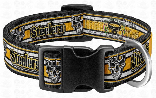 Pittsburgh Steelers Designer Skulls Dog collar Product Image No2