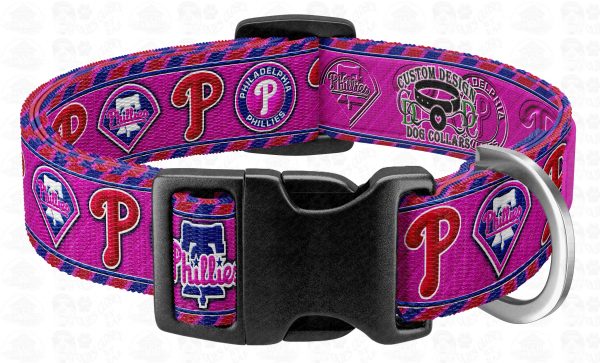 Philadelphia Phillies Hot Pink MLB Pet Collar Product Image No2