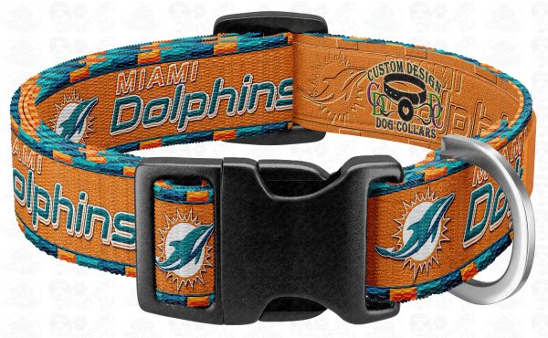 Miami Dolphins Team Color Palatte Designer Pet Collar Product Image No2