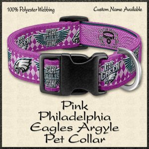 Pink Philadelphia Eagles Argyle Pet Collar Product No1
