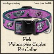 Pink Philadelphia Eagles Go Green Designer Pet Collar Product Image No1