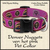 Denver Nuggets HOT PINK NBA Basketball Pet Collar Product Image No1