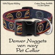 Denver Nuggets NAVY NBA Basketball Pet Collar Product Image No1