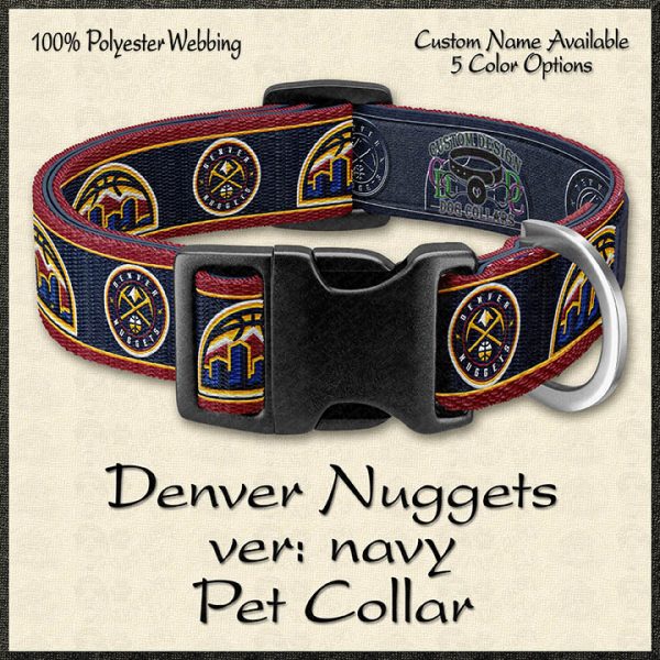 Denver Nuggets NAVY NBA Basketball Pet Collar Product Image No1