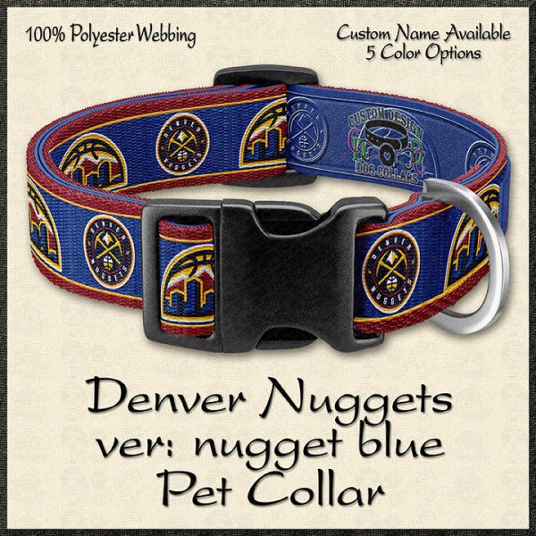 Denver Nuggets NUGGET BLUE NBA Basketball Pet Collar Product Image No1