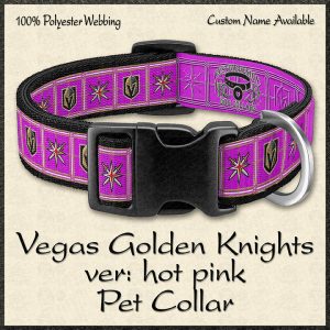 Vegas Golden Knights HOT PINK NHL Ice Hockey Pet Collar Product No1