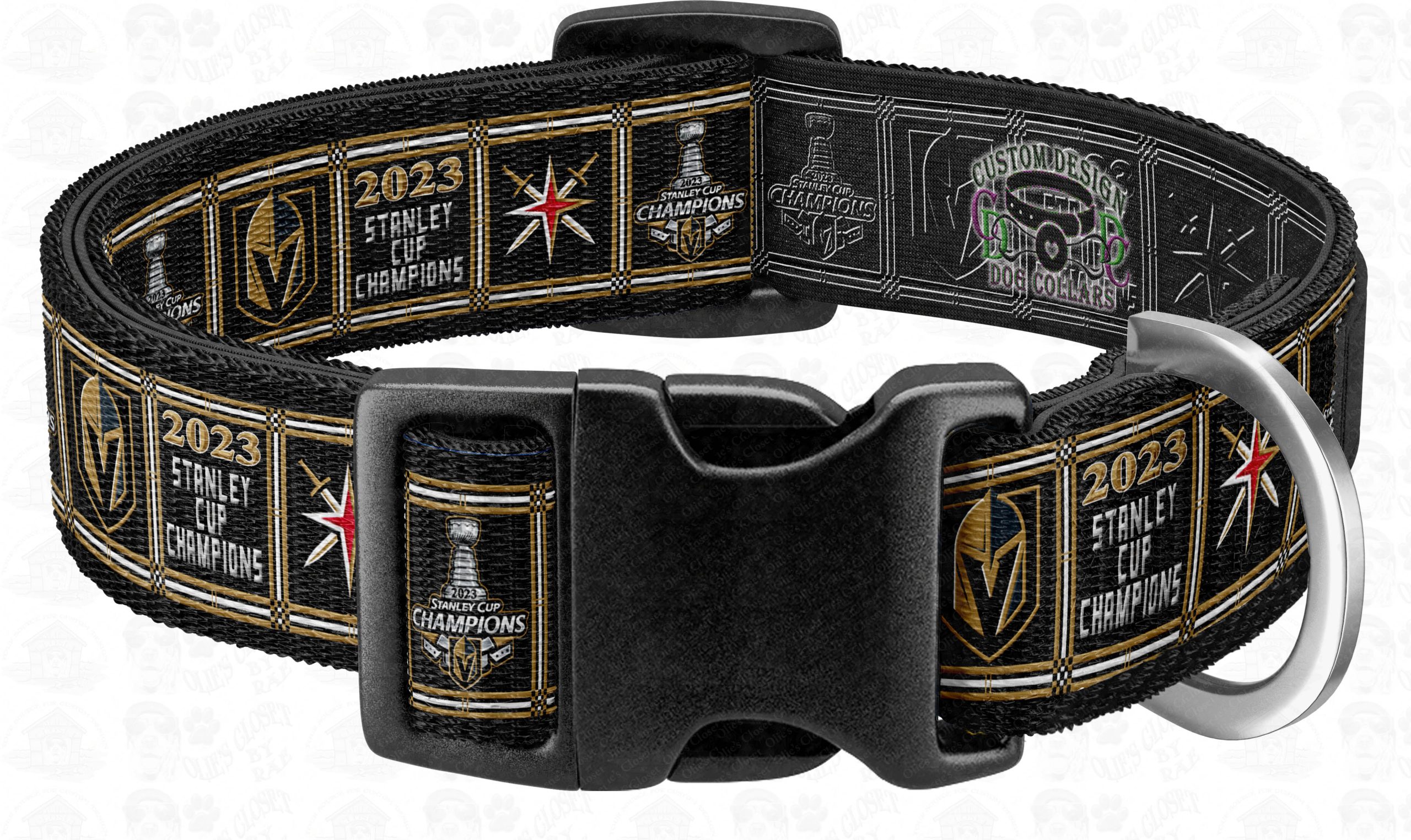 BLACK Stanley Cup Champions 2023 Vegas Golden Knights Pet Collar