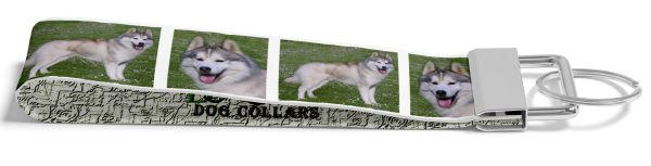 Alaskan Malamute Gray and White Dog Breed Key Fob Wristlet Product Image No1