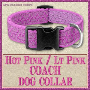 COACH Hot Pink and Light Pink Classic Designer Dog Collar Product Image No1