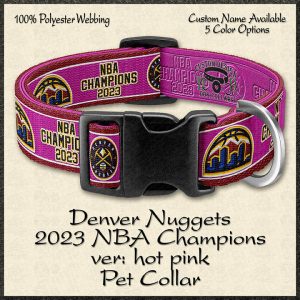 Denver Nuggets HOT PINK 2023 NBA Champions Pet Collar Product Image No1
