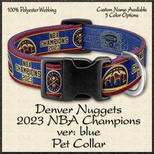 NBA CHAMPIONS 2023 BLUE Denver Nuggets Pet Collar Product Image No1