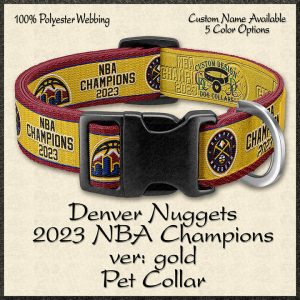 NBA CHAMPIONS 2023 GOLD Denver Nuggets Pet Collar Product Image No1