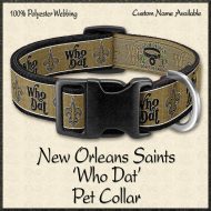 New Orleans Saints Who Dat Pet Collar Product Image No1