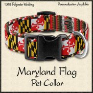 Personalized Maryland Pride Flag Pet Collar Product Image No1