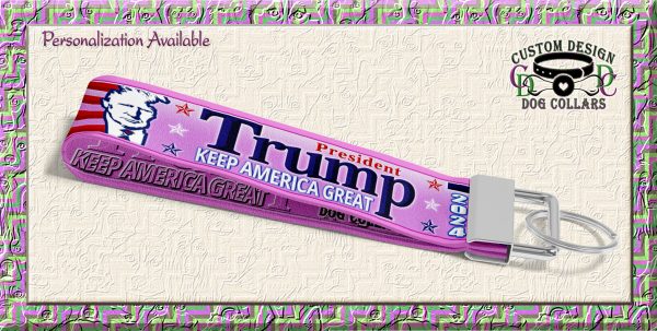 Personalized Pink Trump 2024 Keep America Great Key Fob Product Image No1