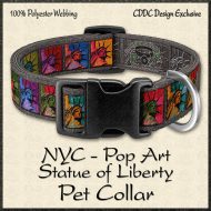 Pop Art Statue of Liberty Pet Collar Product Image No1