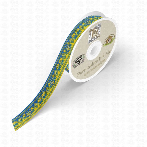 WHOLESALE Ukrainian Flag Embroidery Grosgrain Ribbon Roll Product Image No2
