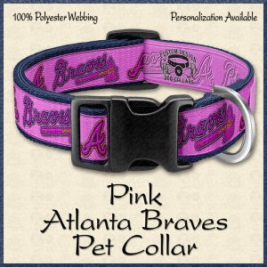 PINK Atlanta Braves Pet Collar Product Image No1