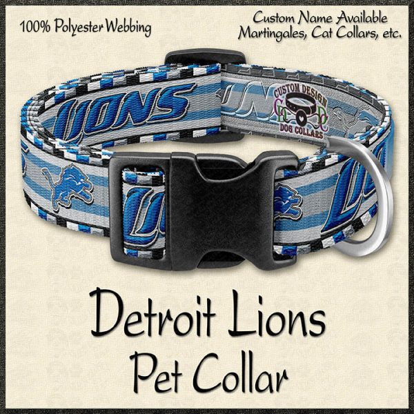 DETROIT LIONS Pet Collar Product Image Custom Design Dog Collars No1