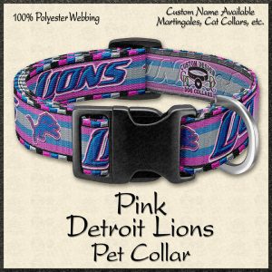 PINK Detroit Lions Pet Collar Custom Design Dog Collars Product Image No1