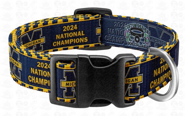 Michigan Wolverines 2024 National Champions BLUE Pet Collar Product Image No1