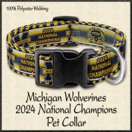 University of Michigan Wolverines 2024 National Champions Pet Collar Product Image No1
