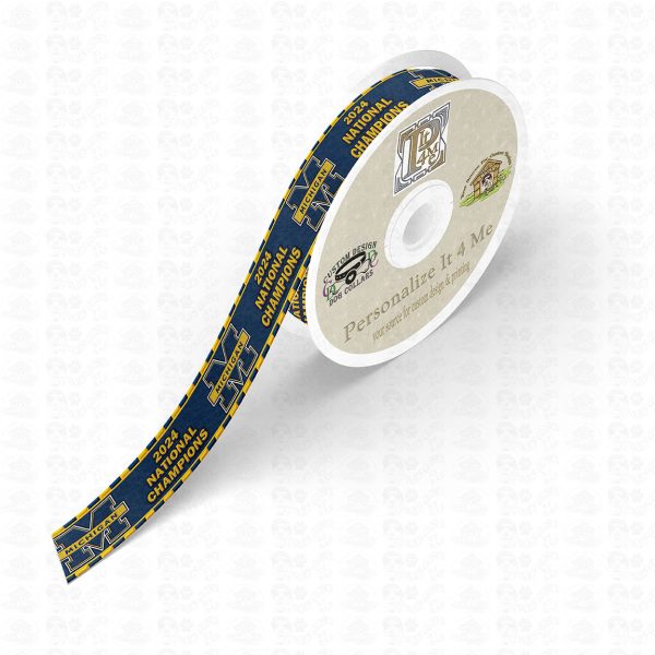 WHOLESALE Michigan Wolverines BLUE 2024 National Champions Ribbon Roll Product Image No2