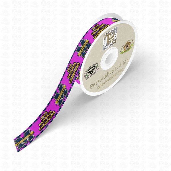 WHOLESALE Michigan Wolverines HOT PINK 2024 National Champions Ribbon Roll Product Image No2
