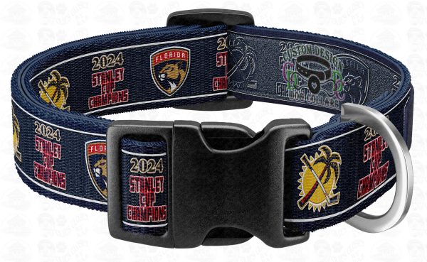 Florida Panthers 2024 Stanley Cup Champions Navy Pet Collar Product Image No2