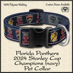 Florida Panthers 2024 Stanley Cup Champions Navy Pet Collar Product Image No1