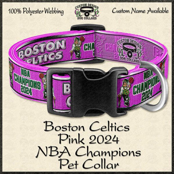 NBA CHAMPIONS 2024 PINK Boston Celtics Pet Collar Product Image No4