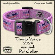 PINK Trump Vance 2024 Pet Collar Product Image No1